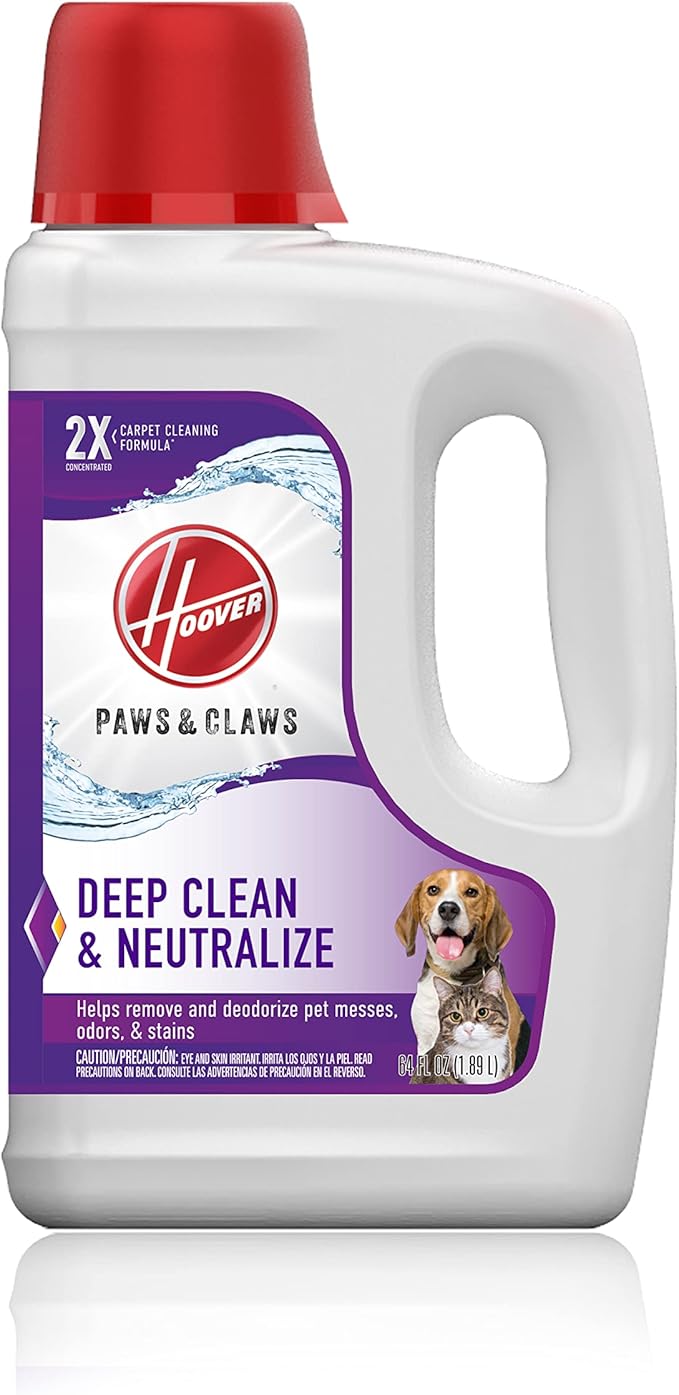 Hoover Smartwash Automatic Carpet Cleaner & Paws & Claws Deep Cleaning Carpet Shampoo with Stainguard & Renewal Deep Cleaning Carpet Shampoo, Concentrated Machine Cleaner Solution, 64oz Formula, White