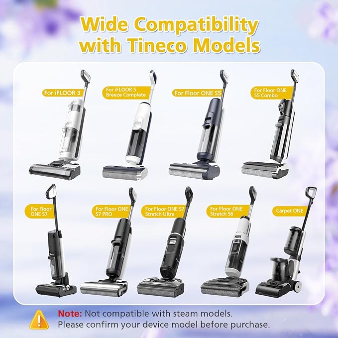 2 Pack Floor Cleaning Solution for Tineco, Lavender Scent, Deep Cleans Multiple Hard Floors for iFLOOR Series, FLOOR ONE S3 / S5 / S6 / S7 / S9 Artist Series Wet Dry Vacuum (33.8 OZ)