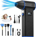 Compressed Air Duster- 4 Speeds Adjustable Electric Air Duster with Digits Display LED Lights,One Charge for 100 Mins, Rechargeable Cordless Air Blower for Keyboard, PC, Car, Home and Outdoor