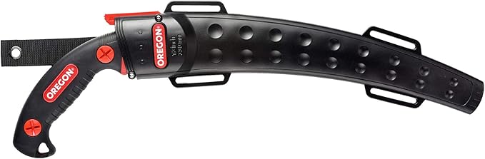 Oregon 13" Curved Premium Japanese High-Carbon Steel Hand Saw, Rust Proof Forestry/Pruning/Cutting Tool, Curved Blade with Scabbard Safety Sheath (600136)