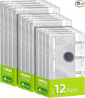 12 Pack Travel Vacuum Bags for Clothing,Compression Seal Packing Cubes for Suitcase Backpack,Vacuum Seal Bags for Clothing,Carry-on Size Space Saver Storage Bags 80% for Travel & Home(No pump)