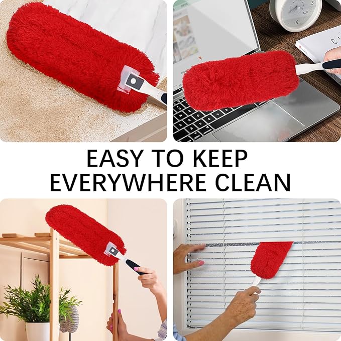Reusable Microfiber Duster Refills Compatible with OXO & MR.SIGA Duster - Washable Duster for Household Cleaning Dusting Furniture Blind Ceiling Fan 2Pack (Handle NOT Included)