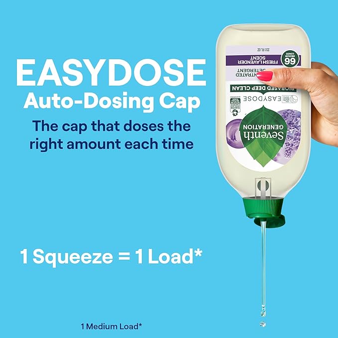Seventh Generation EasyDose Laundry Detergent Fresh Lavender Ultra Concentrated Washing Detergent 23 oz