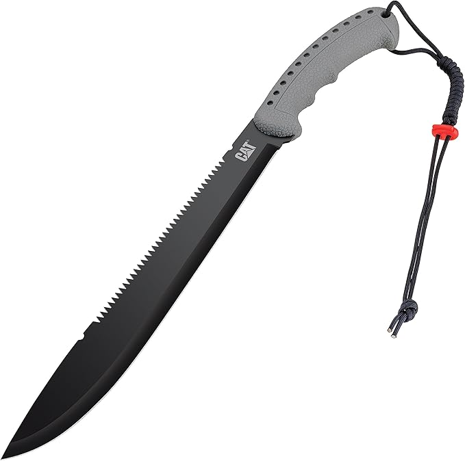 CAT Machete 21-Inch Blade with Shoulder Strap Sheath, Inch, 3CR13 Stainless Steel Blade Knife, Cut Brush Clearing, Hiking, Camping, Gardening - Black 980691ECT