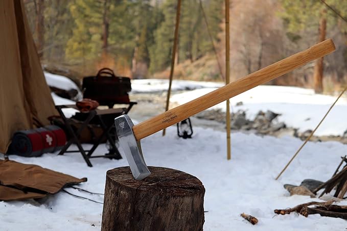 1844 Helko Werk Germany Classic Nordic Splitting Axe - Made in Germany for Splitting Wood and Splitting Rounds and Heavy Duty Firewood, Scandinavian Axe - Head 5.5 lbs, Handle 31 in. (Nordic) #13521