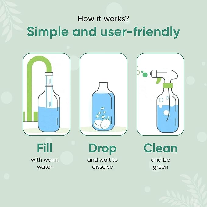 Green Llama Window and Glass Refill 3-Pack - Certified Compostable Packaging, Natural Cleaning Solution for Windows and Glass - Eco-Friendly and Sustainable