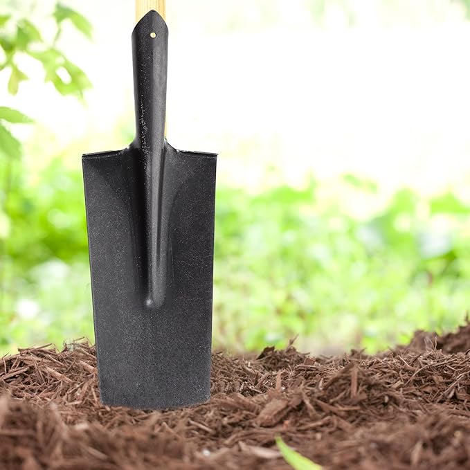 Heavy-Duty Manganese Steel Narrow-Head Tree Shovel for Gardening and Planting, Thickened Classic Spade with Sharp Tip, Soil Digging Tool for Lawn and Farm Use