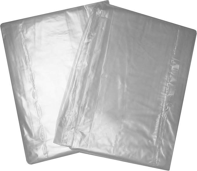Uboxes King Mattress Poly Covers, 76 x 15 x 104 inch, 2 Count (Pack of 1), Clear