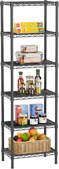 Golpart 6 Tier Shelf Adjustable Storage Mesh Gaps Metal Utility Shelves Wire Shelving Unit Organizer Rack for Home Kitchen Office Bathroom Pantry Room10 D x 16" W x 60" H Black
