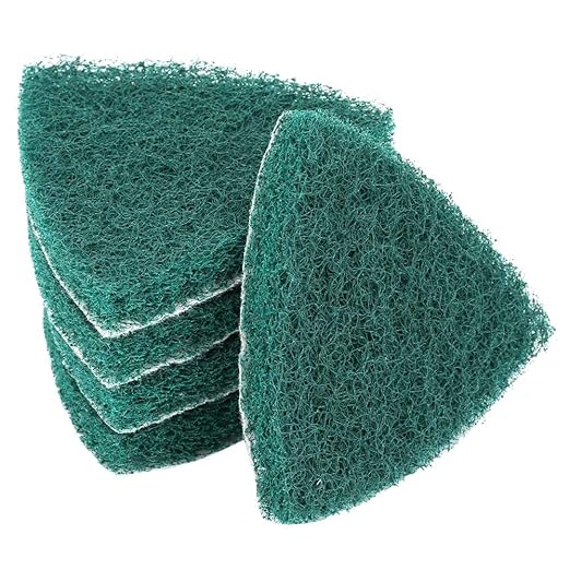 Industrial Scouring Pads 5 Pack Heavy Duty Abrasive Scrubbers for Kitchen Cleaning Non-Scratch Triangular Design Brushed Finish Mat Style