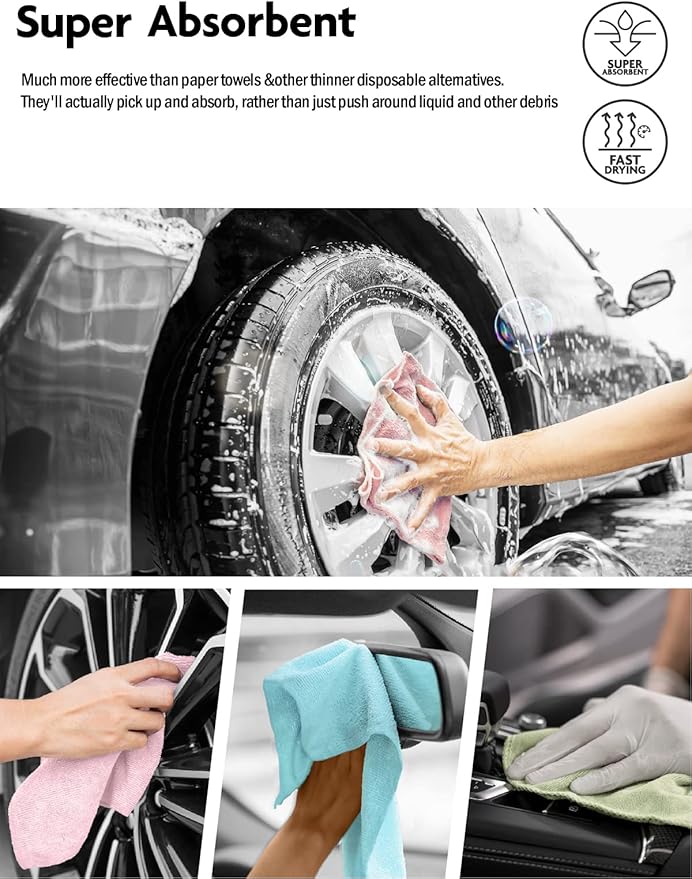 Fantasticlean Microfiber Cleaning Cloth Roll -40 Pack, Tear Away Microfiber Towels, 12" x 12", Reusable, Washable, Scratch Free, Ultra Absorbent Dishcloth for All-Around Cleaning Supplies (Blue)