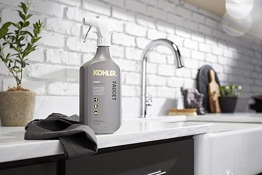 KOHLER K-EC23723-NA Faucet Cleaner, Kitchen and Bathroom Cleaner, Streak Free Shine, Ammonia and Alcohol Free, 28 FL Oz