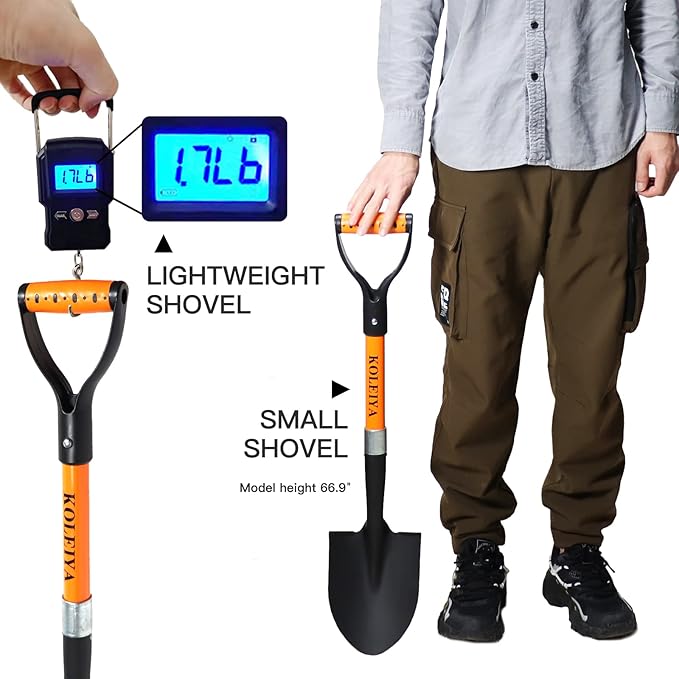 Kids Shovel, Small Shovels for Digging , Overall Length 28 Inches, Mini D Handle Shovel ,Gardening Shovels ,Matel Beach Shovel ,Camping Shovel Matel+Fiberglass