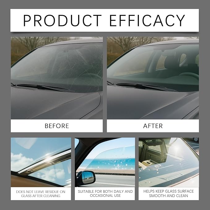 Q4 Glass Guard, 3 Pcs Q4 Glass Cleaner, Windshield Oil Film Remover, Oil Film Cleaning Brush For Car Windows (3pcs)