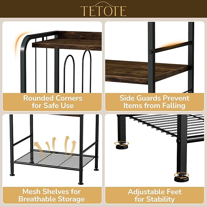 TETOTE 3-Tier Towel Rack, M-Shaped Detachable Dividers Metal Towel Storage Organizer for Bathroom, Laundry, Pool, Free Standing