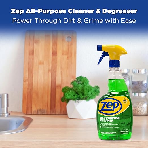 Zep All-Purpose Cleaner - 32 oz (Pack of 4) ZUALL324- designed to tackle tough grease dirt and grime throughout your home