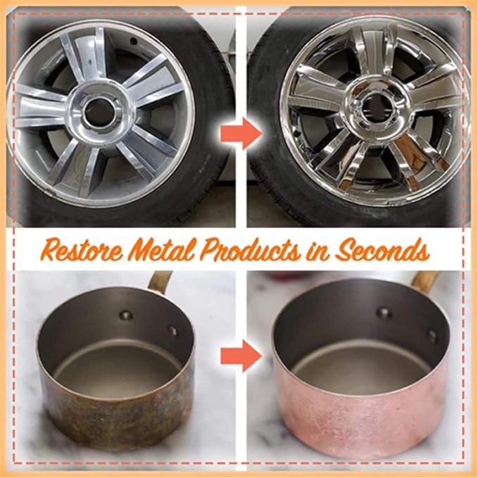 Raturv Metal Polish Cream, Instashine Metal Cream, Metal Polishing Paste, Metal Polishing Kit, Chrome Polish And Rust Remover For Stainless Steel (3pcs)