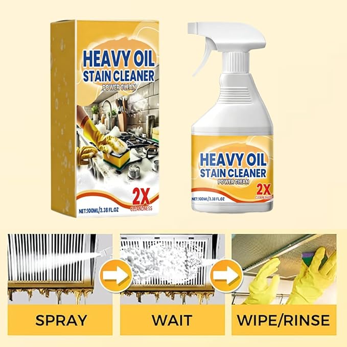 All in One Cabinet Cleaner, Kitchen Cabinet Cleaners and Polishers, 3.38 Oz All Purpose Kitchens Heavy Oil Cleaning Agent, For Stove,Oven,Dishwasher,Appliances (2)