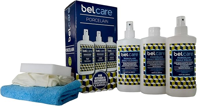 Porcelain Surface Care Kit | Cleaner, Repairer & Polisher for Kitchen Sinks, Countertops, Bathroom Vanities and Other Porcelain Surfaces