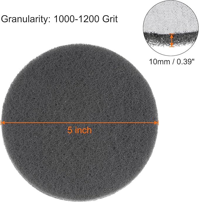 HARFINGTON 15pcs Drill Power Brush 5 inch Tile Scrubber Scouring Pads 1000-1200 Grit for Bathroom Kitchen Household Cleaning