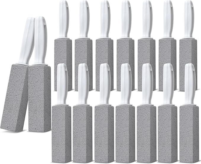 Emycool Pumice Stone Toilet Bowl Cleaner, 16 Pack Toilet Pumice Stone with Handle for Toilet Cleaning, Bathtubs, Sinks, Swimming Pools, Grills