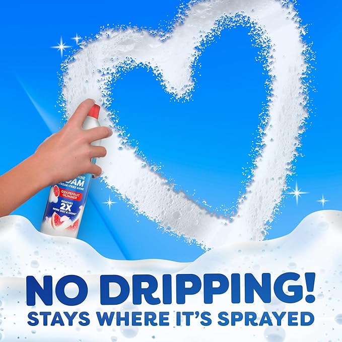 Windex Fast Shine Foam Glass Cleaner Supplies, No-Drip Window & Mirror Aerosol Spray, Streak-Free, Removes Fingerprints, Dust, Dirt & Smoke Film, Grapefruit Scent, 19 oz (Pack of 2)