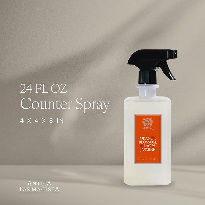Antica Farmacista Counter Spray - Plant-Derived, Biodegradable Cleaning Solution - Luxurious Home Care Essentials - Housewarming Gift - Orange Blossom, Lilac & Jasmine, 24 fl oz