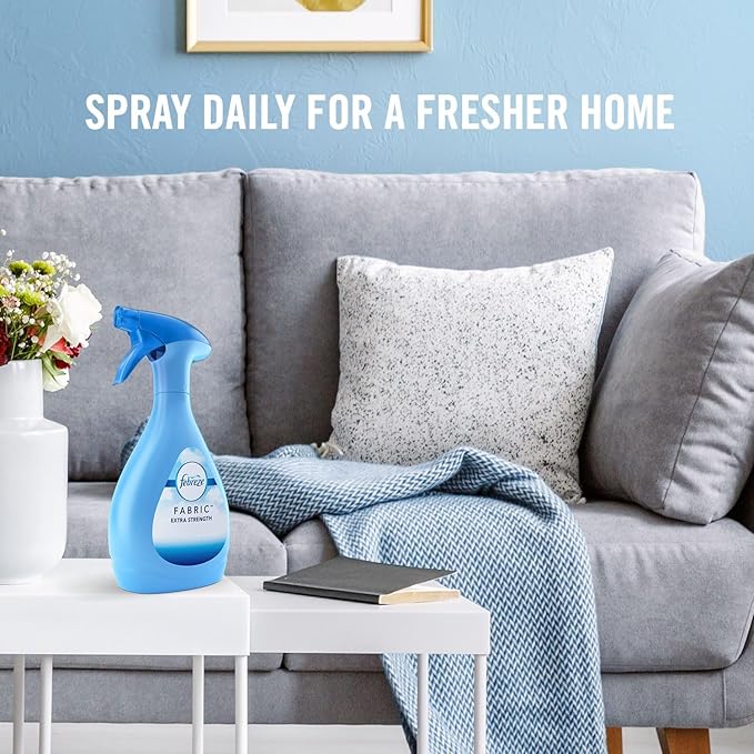 Febreze Fabric Spray Air Freshener, Odor-Fighting Fabric Refresher, Sneaker Balls Alternative, Couch Cleaner, Linen Spray, Multi-Use, Extra Strength Scent, 23.6 fl oz