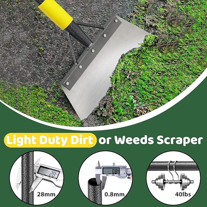 Garden Flat Shovel, Ice Scraper, 88" Long Multifunctional Garden Cleaning Shovel Weeding Tool,Heavy Duty Floor Scraper Long Handle,Metal Weeding Scraper for Lawn Edging, Snow Ice Removal