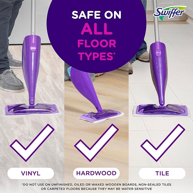 Swiffer Wetjet Hardwood Floor Mopping and Cleaning Solution Refills, All Purpose Cleaning Product, Open Window Fresh Scent, 1.25 Liter, 2 Pack (Packaging may vary)