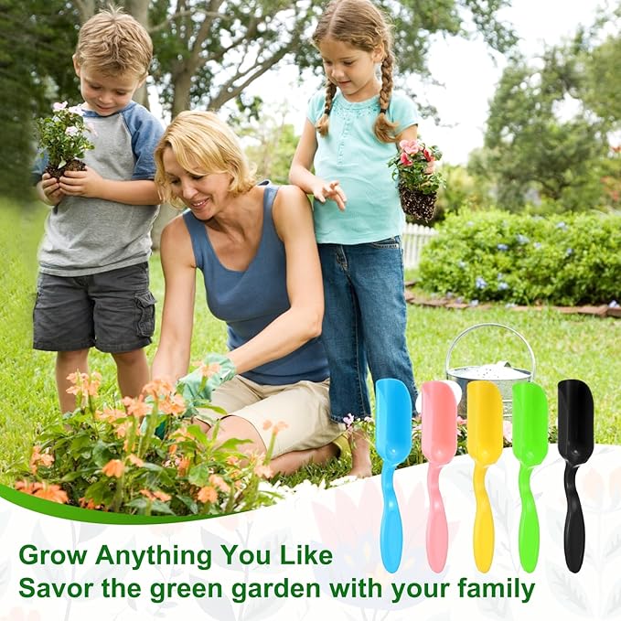 10-Pack Mini Gardening Shovel Spoons, Plastic Garden Soil Scoops for Cultivation Digging Transplanting/Flower Planting/Plant Succulent, Colorful Small Gardening Tools [Multicolor]