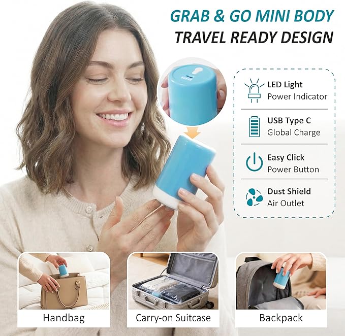 Cozy Essential Travel Vacuum Storage Bags with Rechargeable Cordless USB Pump, Space Saver Bags for Luggage, Suitcase, Carry-On, for Clothes, Blankets, Bedding & Seasonal Storage,26 Combo