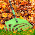 Garden Leaf Rake, 44" Long Handle Prevents Bending, 16.5" Flexible Head, Lightweight & Gentle on Grass, Ideal for Leaf Collection Around Bushes, Flowers and Lawns