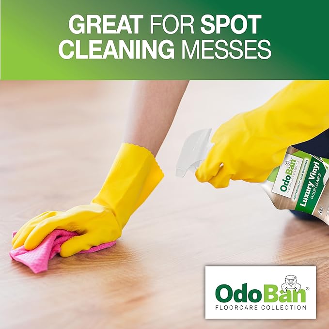 OdoBan Ready-to-Use Luxury Vinyl Floor Cleaner, Streak Free and Neutral PH Formula, Made in the USA, Scentless, 32 Oz Spray 4-Pack