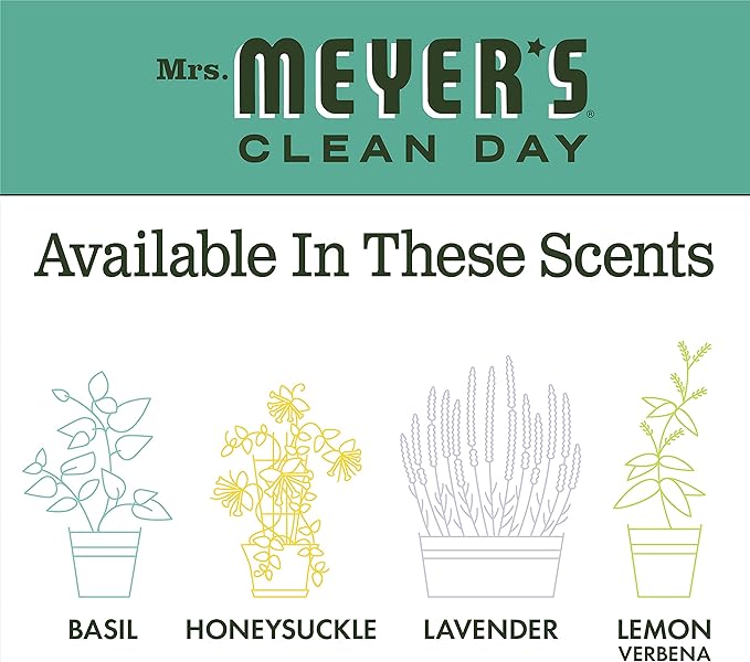 Mrs. Meyer's Clean Day Liquid Fabric Softener Bottle, Basil Scent, 32 Fl oz (Pack of 2)