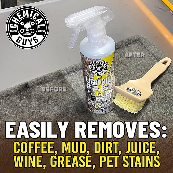 Chemical Guys Lightning Fast Carpet and Upholstery Stain Extractor - Chemical Guys Carpet Cleaner, Great for Fabric, Upholstery, Cars, Home, Office, Furniture, and More, Fresh Scent - 16 oz