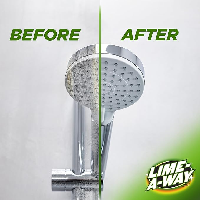 Lime-A-Way Hard Water Stain Remover Spray, Removes Lime, Calcium & Rust in Seconds, Bathroom Cleaner, 22 fl oz