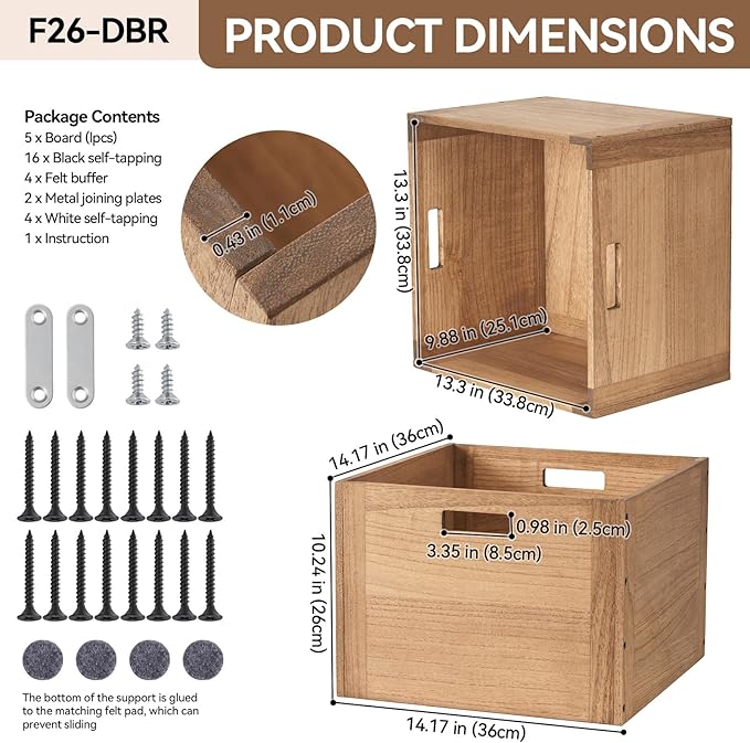 KIRIGEN Modular Open Storage Cube F26-DBR