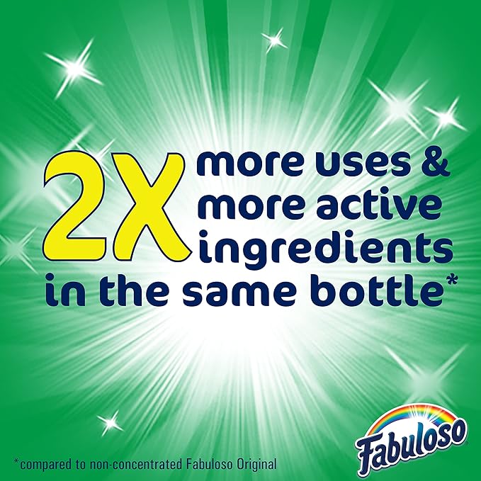 Fabuloso Multi-Purpose Cleaner, 2X Concentrated Formula, Spring Fresh Scent, 56 oz (Pack of 2)