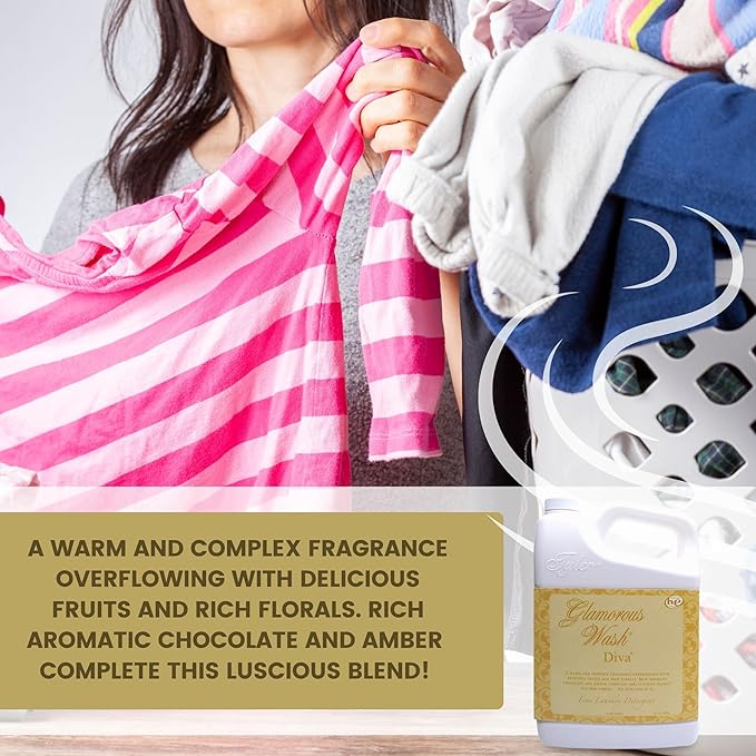 Worldwide Nutrition Bundle Compatible with Tyler Glamorous Wash Diva Laundry Liquid Detergent - Hand and Machine Washable Diva Laundry Detergent - 1.89L (64 Fl Oz) Detergent with Keychain
