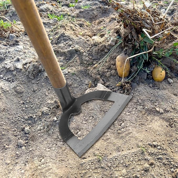 DOITOOL Hollow Garden Hoe 8.38X5.51 Inches Carbon Steel Farm Tool for Weeding Soil Loosening and Cultivating in Vegetable Gardens