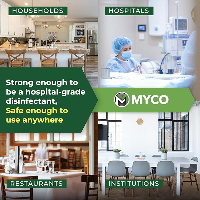 Myco Mold Control RTU – Ready-to-Use EPA-Registered Hospital Grade Disinfectant & Cleaner, Quat Formula for Mold Remediation & Bacteria Control, Commercial & Residential Use, 4 Gallon