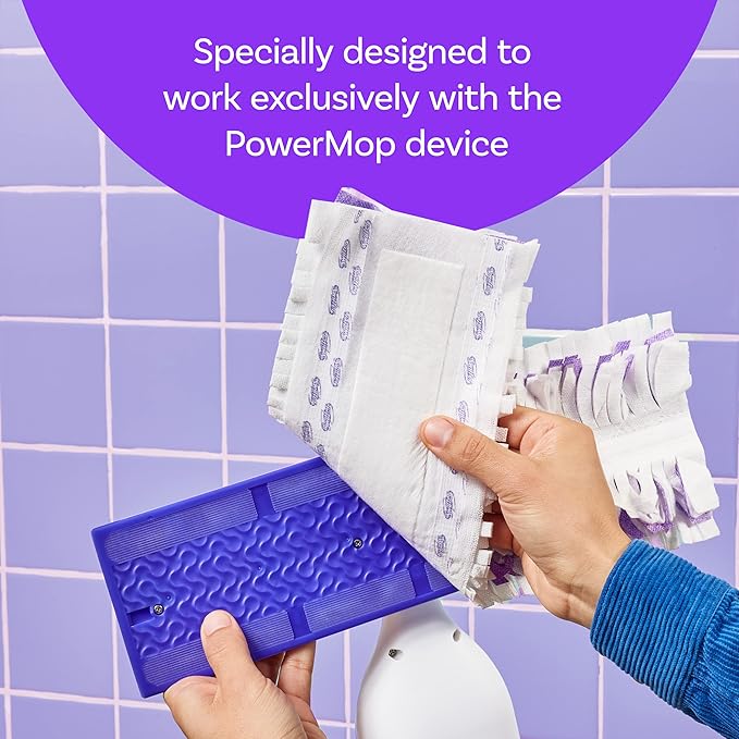 Swiffer Power Mop Refill, Floor Cleaner for Mopping Tile, Vinyl, Laminate, Wood in Home, Bathroom, Kitchen, All Purpose Multi-Surface Cleaning, 5 Pads + 1 Lavender Solution (Pack of 2)