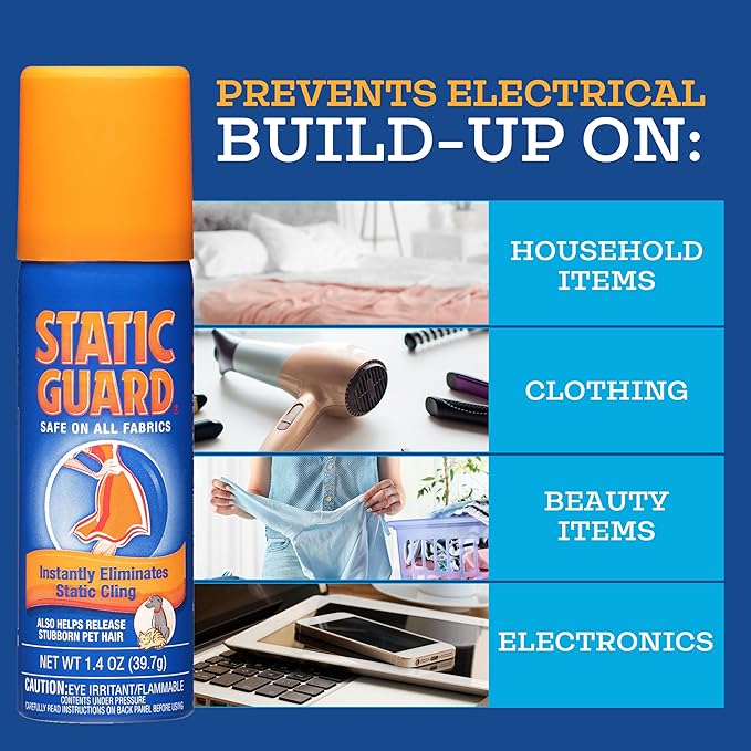 Static Guard Fabric Spray, Original | 1.4 Ounce | Pack of 12