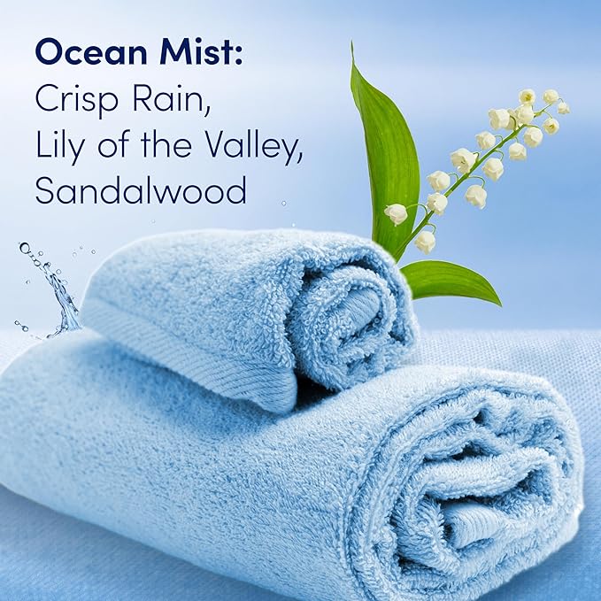 Downy Gentle Soft + Fresh Fabric Softener Liquid, Ocean Mist Scent, 56 FL OZ, 83 loads, Liquid Fabric Softener Designed to be Gentle on Skin