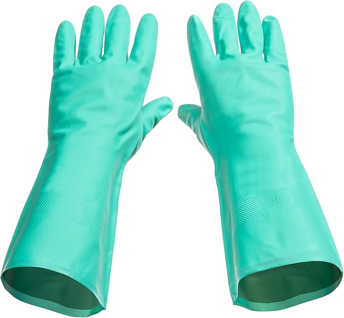 TUSKO PRODUCTS Best Nitrile Rubber Cleaning, Household, Dishwashing Gloves, Latex Free, Vinyl Free, Reusable not Disposable, Extra Small XS, (1 Pair)
