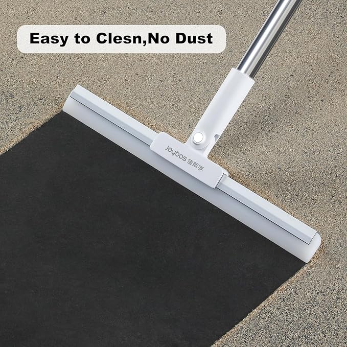 JOYBOS Rubber Squeegee for Floor, 50'' Long Handle Floor Squeegee Broom, Silicone Broom for Pet Hair Remover, Sweeper Window Squeegee for Floor, Tile, Grout, Brick, Decks, Garages,Basement