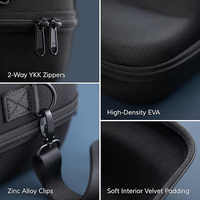 OZUECCR Hard Hat Travel Case – Storage for Baseball Caps with Carrying Handle and Adjustable Shoulder Strap, Hat Organizer Protects up to 6 Hats, for Travel and Home Storage (Black)