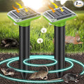 Solar Mole Repellent, Ultrasonic Gopher Repeller Outdoor, Solar Powered Waterproof Snake Repellent Deterrent Gopher Vole Snake Pest and Other Animals from Lawn Garden Yard Home(Green, 2 PCS)