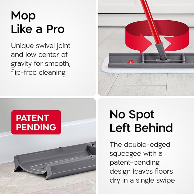 Tyroler Heavy Duty Floor Squeegee for Concrete Floors | 16.5" Squeegee for Floor with 55" 4-Part Handle | Squeegees Broom for Floors | The MoppyShmoppy is The Ideal Squeegees Mop for All Surfaces
